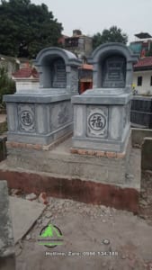 mộ đá trắng nguyên khối một mái